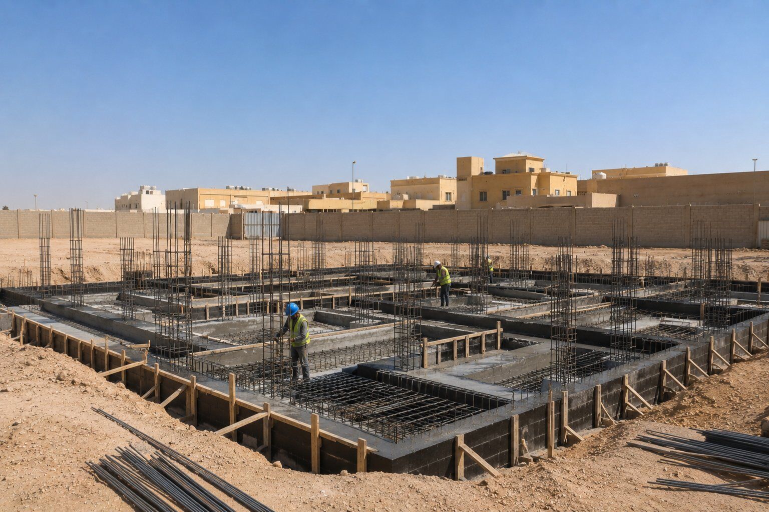 بناء الأسوار والمباني من الصفر قبل التنفيذ